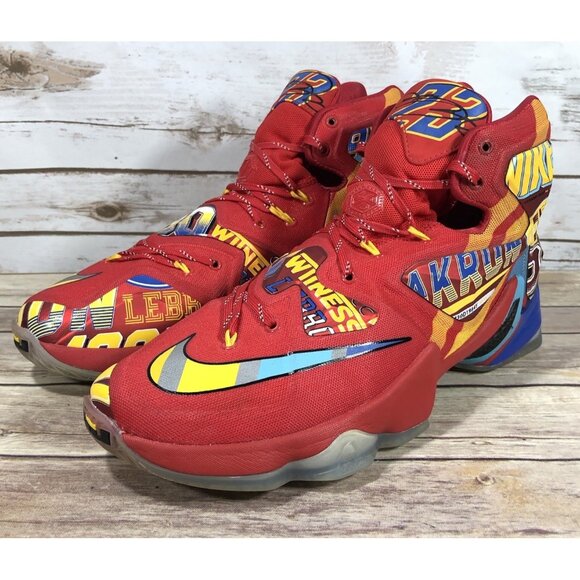 Nike LeBron James 13 EYBL Promo Shoes Mens Size 10 843801-696 Basketball Red - Picture 1 of 11